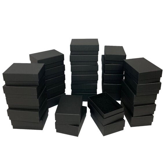 Jewelry Box Lot of 22 Black Gray Matte Cardboard Gift Boxes 4.5 x 3.5 x 1.75" - Picture 6 of 6